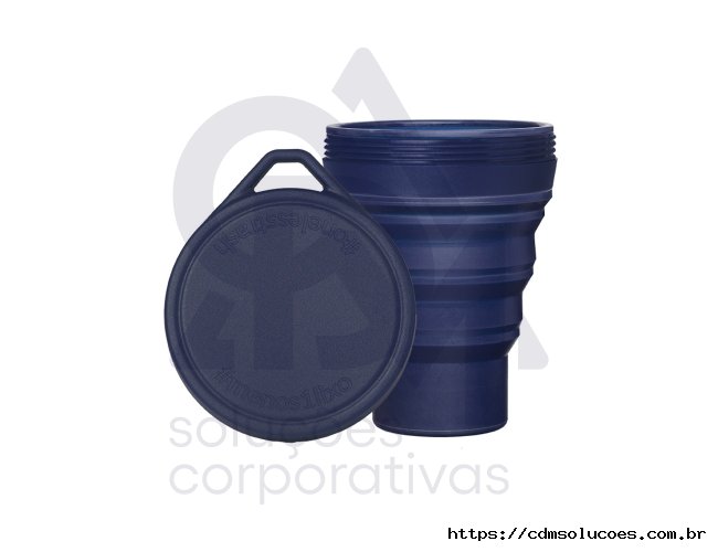 Copinho Retr�til e Reutiliz�vel ( marinho noite ) + mosquetao
