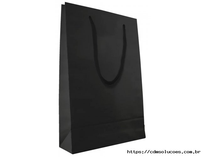 Sacola 23x16x6cm Cor Liso Preto